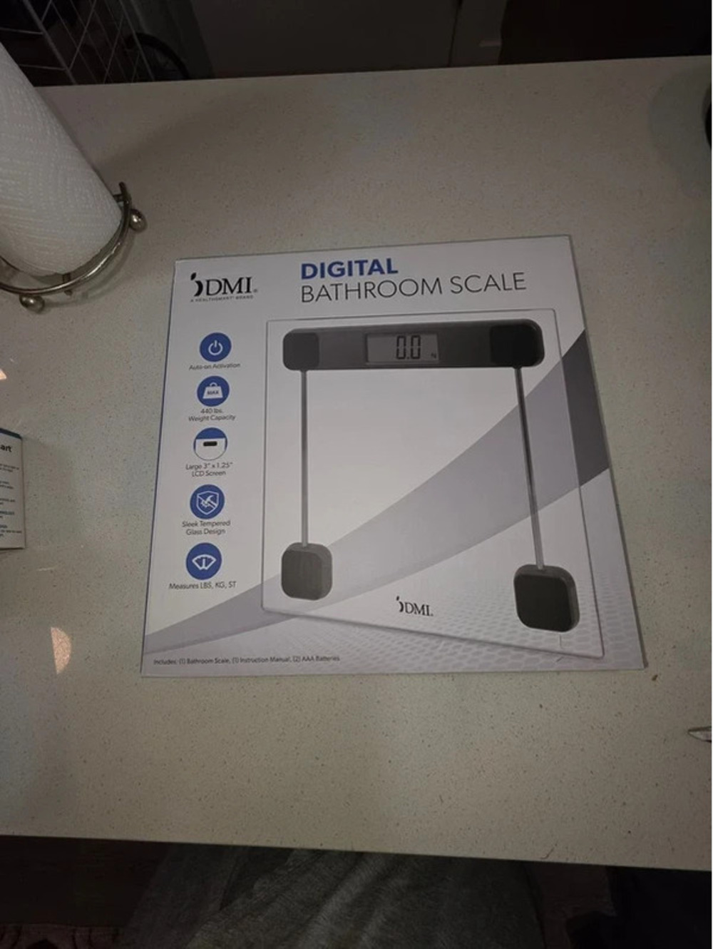 DMI Digital Bathroom Scale with Tempered Glass and LCD Display